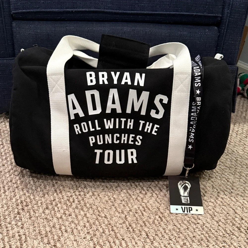 Bryan Adams Black Tour Duffle and VIP badge - Picture 1 of 2